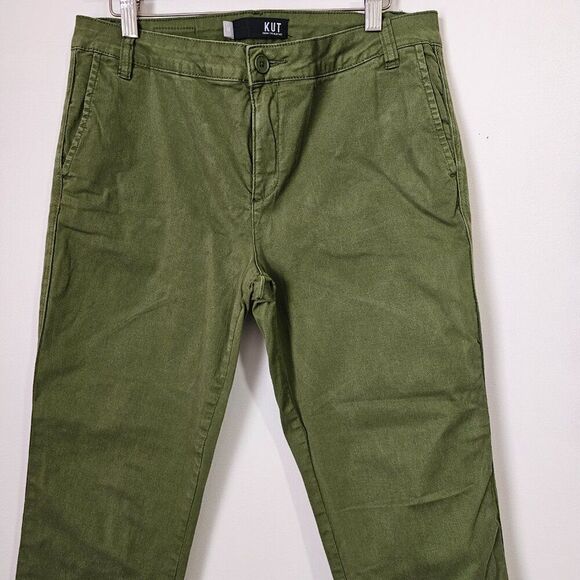 EUC KUT FROM THE KLOTH BRIGHT OLIVE GREEN STRETCH PANTS SIZE 10 - Picture 6 of 14